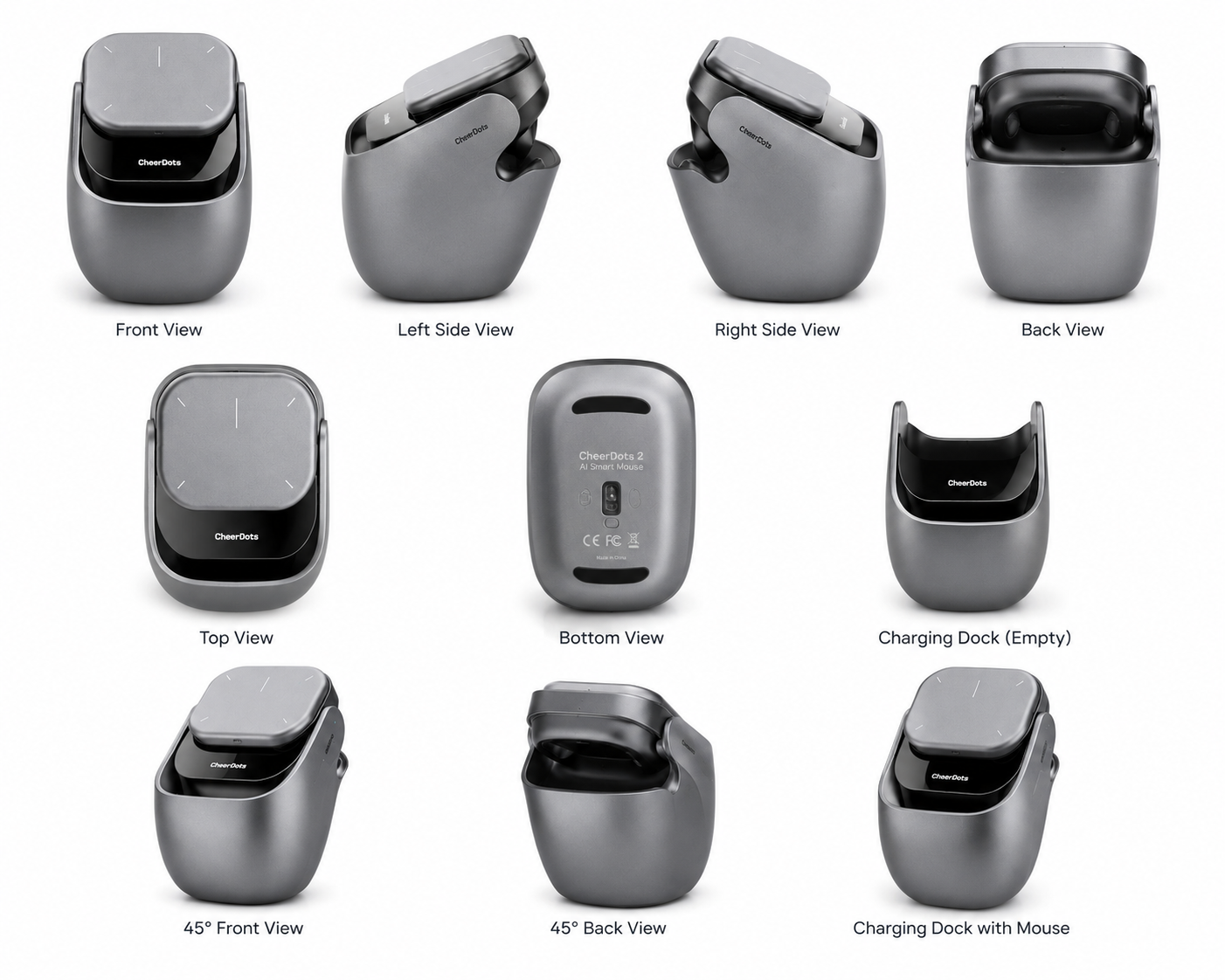 CheerDots 2 AI Smart Mouse with Charging Dock
