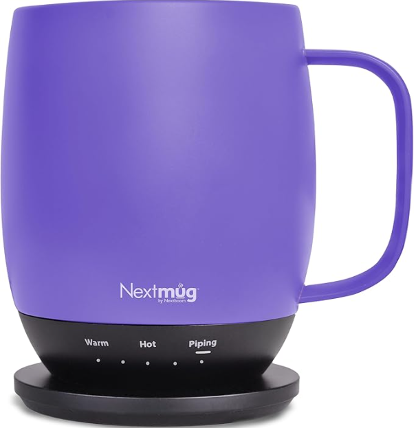 Nextmug - Temperature-Controlled, Self-Heating Coffee Mug (Violet - 14 oz.)
