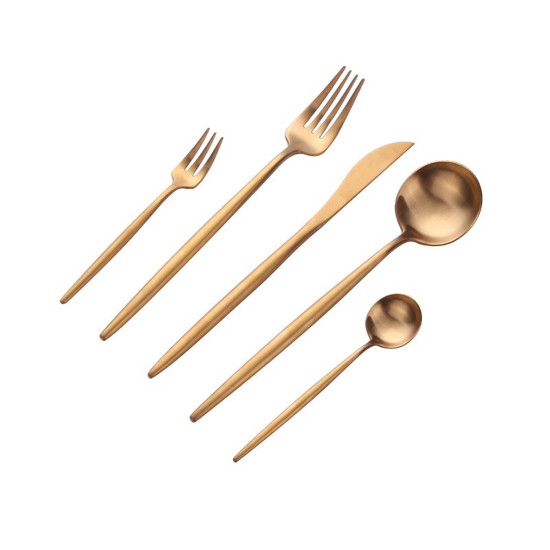 Stainless Steel Cutlery Set in Gold