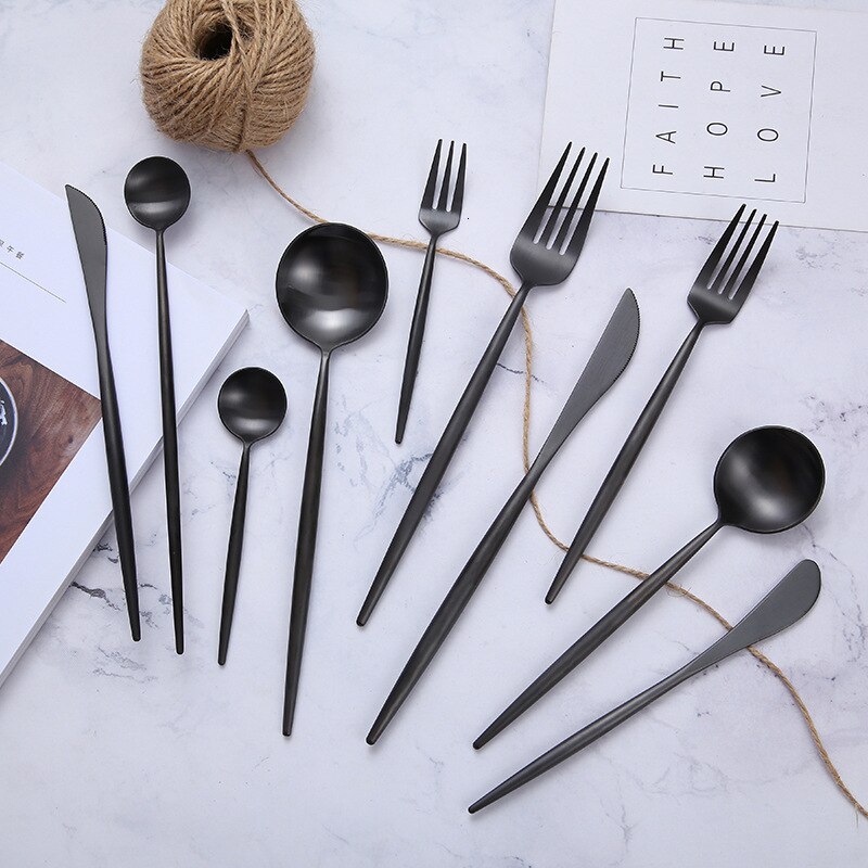 Matte Black Tableware Set