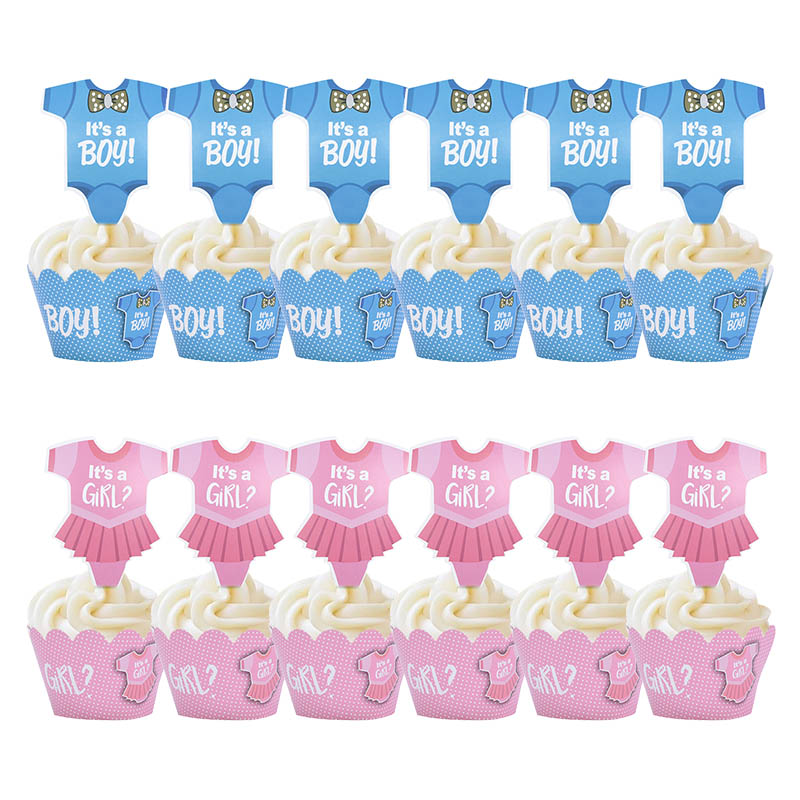 Cupcake Wrappers and Toppers for Baby Shower