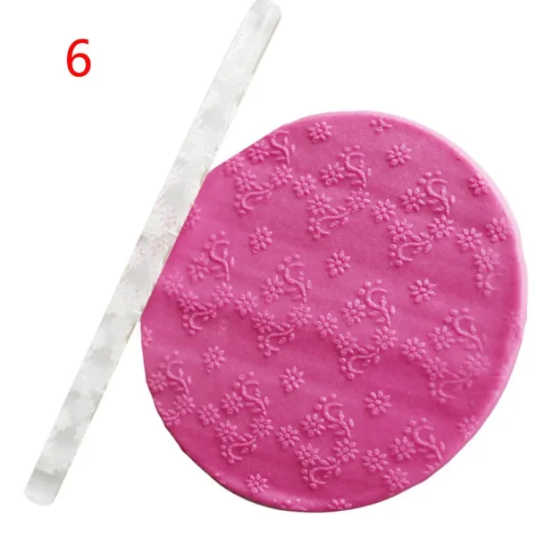 1 Pc 14 Styles Acrylic Rolling Pin Designed Fondant Cake Impression Pastry Roller Embossing Diy Baking