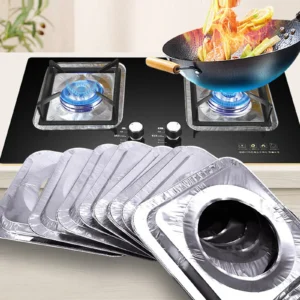 10 20pcs Stove Protector Cover Disposable Aluminium Stove Burner Liner Gas Stove Stovetop Cleaning Pad Mat