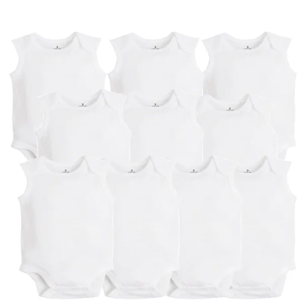 10 Pcs Lot Baby Bodysuits Newborn Baby Clothing Cotton White Kids Jumpsuits Baby Boy Girl Clothes 1