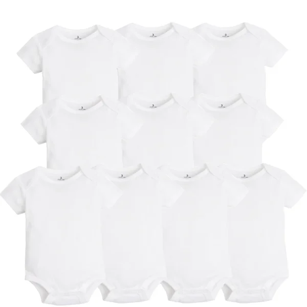 10 Pcs Lot Baby Bodysuits Newborn Baby Clothing Cotton White Kids Jumpsuits Baby Boy Girl Clothes