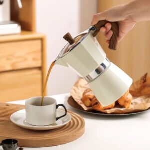 150ml 300ml Vintage Wooden Handle Espresso Maker Moka Pot Classic Italian Cafe Tools Kitchen Cafe Accessories