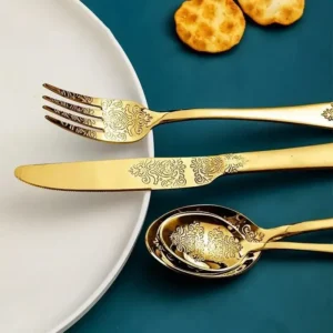 1pc Gold Cutlery Stainless Steel Fork Spoons Knife Tableware Luxury Flatware Dinnerware For Home Kitchen Restaurant