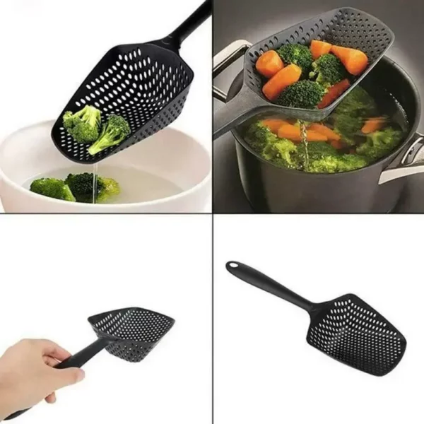 1pc Spoon Filter Cooking Shovel Strainer Scoop Nylon Spoon Kitchen Accessories Nylon Strainer Scoop Colander Leaking