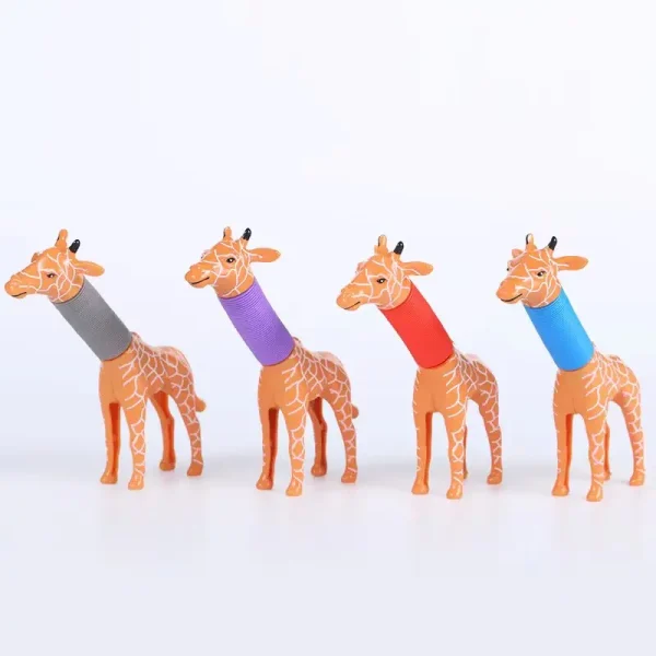 1pc Stretch Pop Tube Giraffe Toy Sensory Fidget Toy For Kids Cute Giraffe Stress Relief Squeeze 2