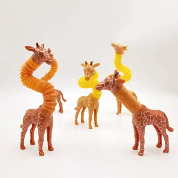 1pc Stretch Pop Tube Giraffe Toy Sensory Fidget Toy For Kids Cute Giraffe Stress Relief Squeeze