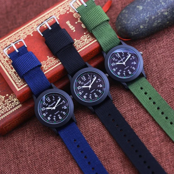 2023 Chaoyada Children Boys Girls 24hours Canvas Luminous Pointer Quartz Wristwatches Kids Students Military Waterproof Watches 5