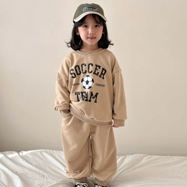 2024 Spring Autumn Boy Girl Children Letter Print Sweatshirt Sweatpants 2pcs Baby Casual Cotton Tops Set 5