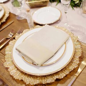 20pcs 50pcs Wedding Party Gold Charger Plates Reef Plate Chargers For Dinner Plates Plastic Decorative Plates