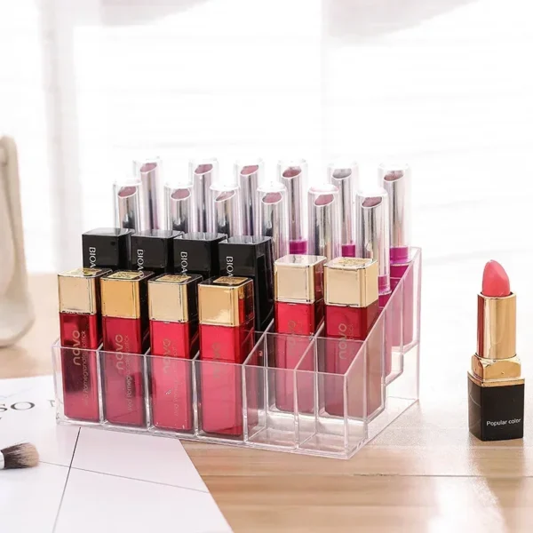 24 Grid Acrylic Makeup Organizer Storage Box Lipstick Box Lipstick Nail Polish Display Stand Holder Cosmetic 1