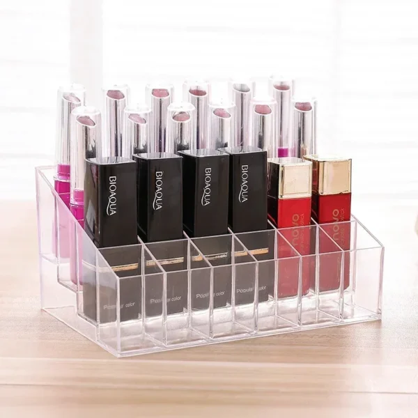 24 Grid Acrylic Makeup Organizer Storage Box Lipstick Box Lipstick Nail Polish Display Stand Holder Cosmetic