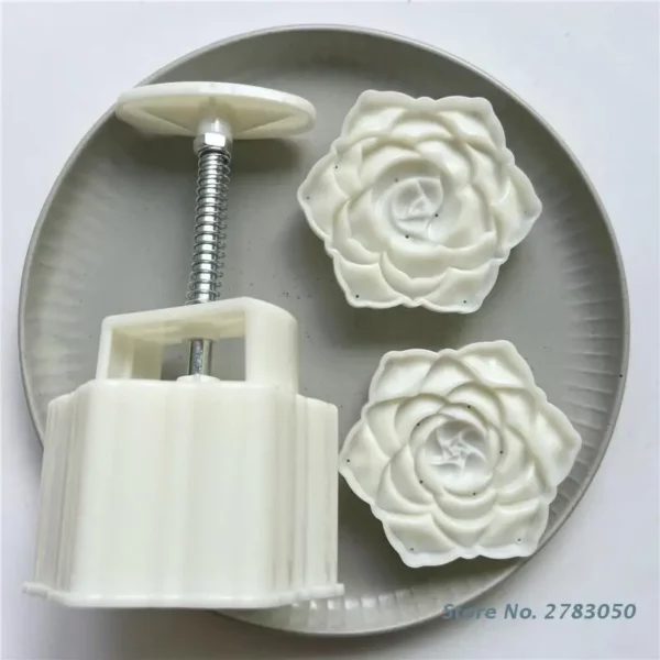 2pcs Set 75g 150g Rose Shape Mooncake Mold Valentines Day Mold Hand Pressure Moon Cake Mould 1