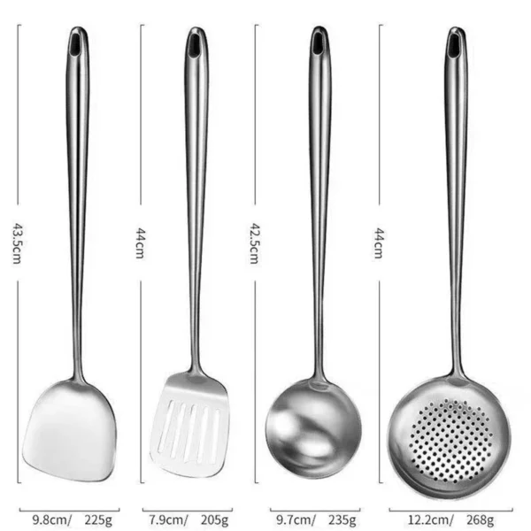 304 Stainless Steel Wok Spatula Metal Kitchen Accessories Slotted Turner Rice Spoon Ladle Cooking Tools Utensil 1