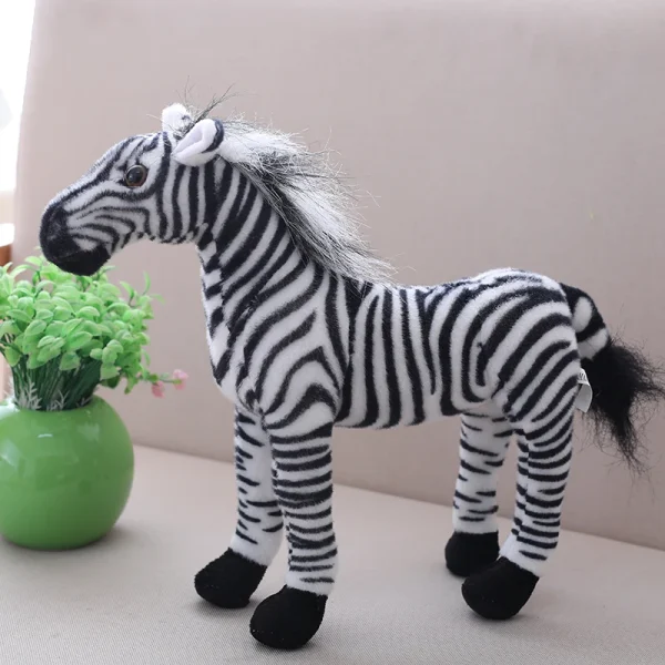 30cm Simulation Horse Plush Toys Cute Stuffed Animal Zebra Doll Soft Realistic Horse Toy Kids Birthday 5