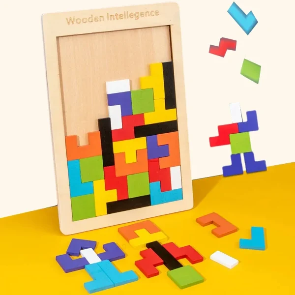 3d Wooden Puzzle Toy Color Shape Cognition Brain Games For Children Wood Jigsaw Puzzles Toys Tangrams 1