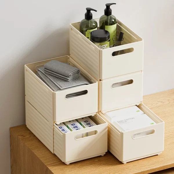 3pcs Set Flexible Clothes Storage Boxes Kitchen Storage Drawer Organizers Office Desk Medicine Organizer Bins Kitchen 3