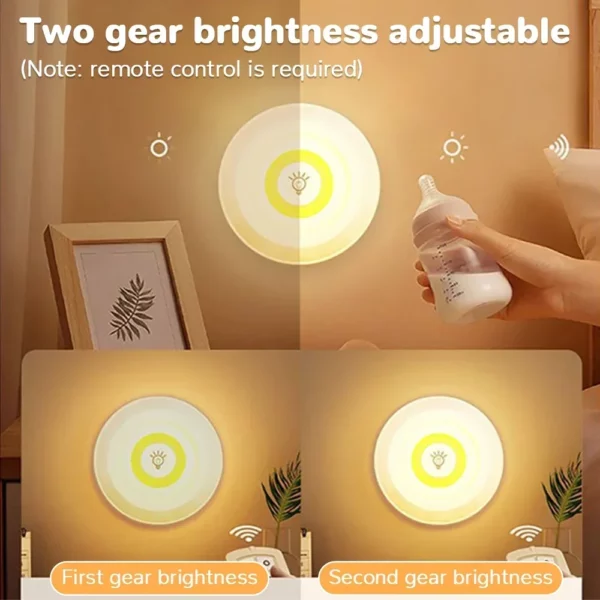 3w Super Bright Cob Under Cabinet Light Led Wireless Remote Control Dimmable Wardrobe Night Lamp Home 1