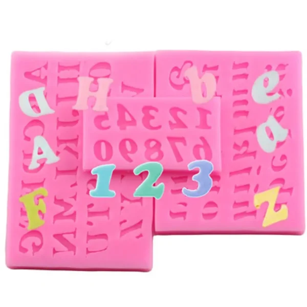 3pcs Set Letter Number Silicone Molds Fondant Cake Decorating Tools Chocolate Mold Baking Dish Bakeware Sugar 1