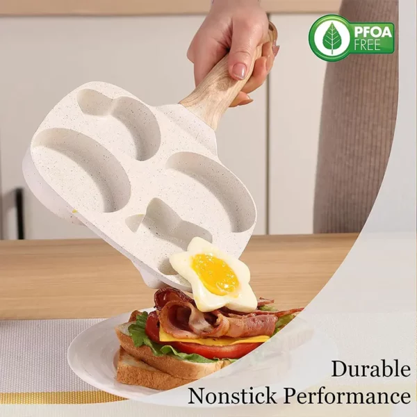 4 Cup Nonstick Omelette Pan Egg Cooker Pan Heart Star Shape Breakfast Pancake Egg Frying Mold 2