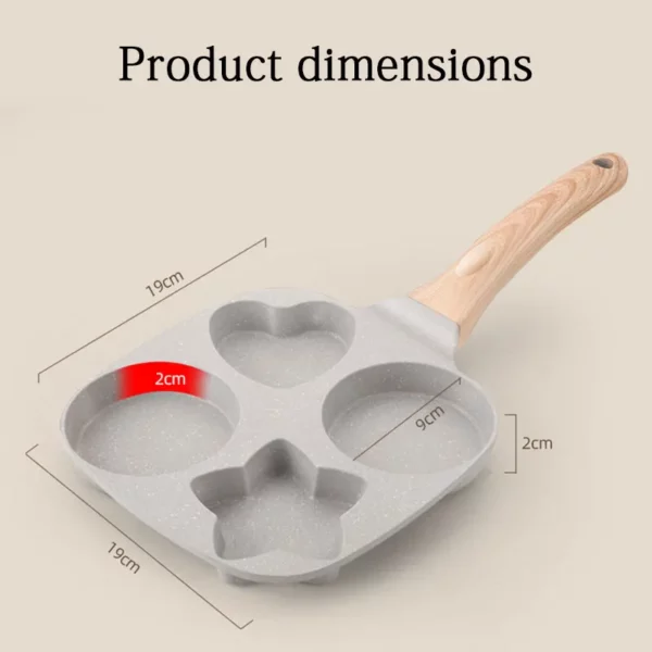 4 Cup Nonstick Omelette Pan Egg Cooker Pan Heart Star Shape Breakfast Pancake Egg Frying Mold 4