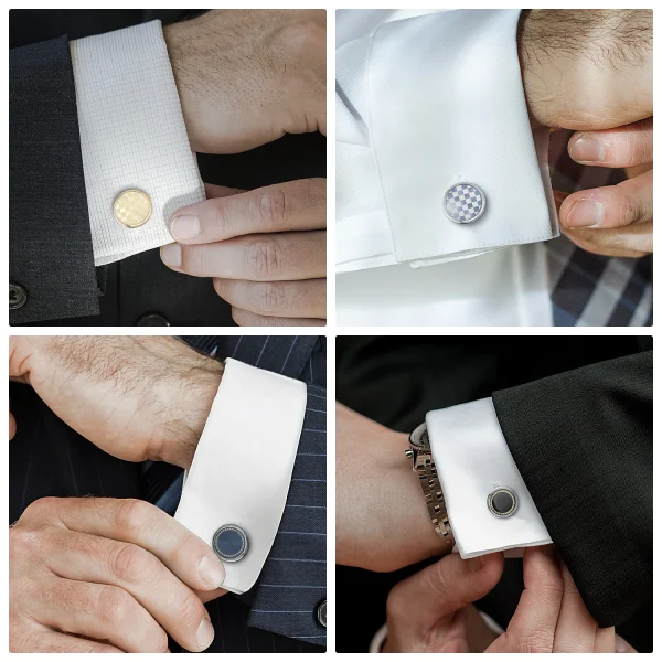 4 Pairs Set Man Shirt Cufflink With Box Tie Clips Cufflinks For Mens Wedding Guests Gifts 5