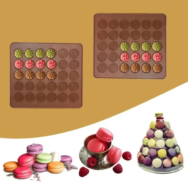 48 30 Holes Non Stick Silicone Macaron Macaroon Pastry Oven Baking Mould Sheet Mat Diy Mold