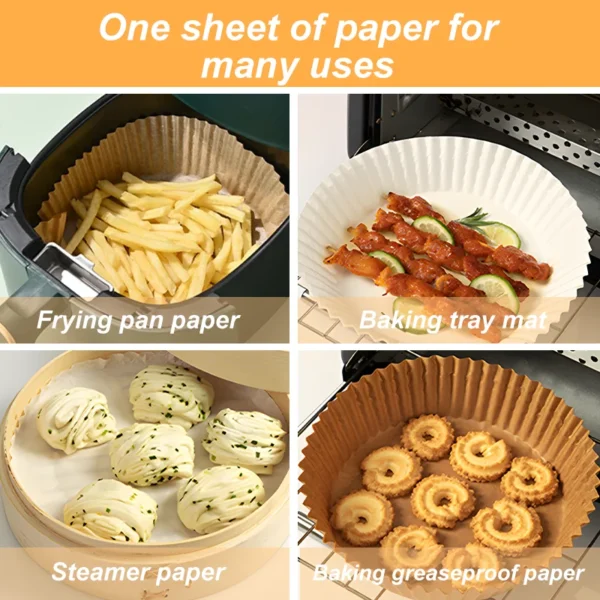 50 100pcs Air Fryer Baking Paper For Barbecue Plate Round Oven Pan Pad 16 20cm Airfryer