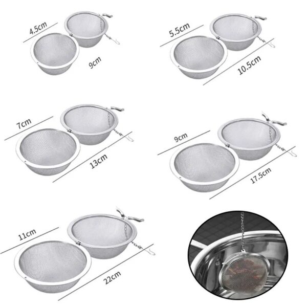 5pcs 1pcs Stainless Steel Spice Tea Ball Tea Infuser Sphere Locking Strainer Mesh Infuser Tea Filter 3