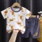 6 12months Kids Sleeve Outfits T Shirt Shorts 2pcs Cartoon Cars Animals Sets Pure Cotton O