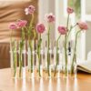 6 8pcs Hinged Flower Vase Clear Glass Test Tube Hanging Flower Holder For Home Decor