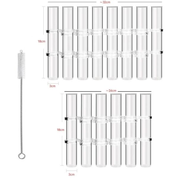 6 8pcs Hinged Flower Vase Clear Glass Test Tube Hanging Flower Holder For Home Decor 5