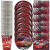 60pcs Lot Cars Lightning Mcqueen Theme Tableware Set Birthday Party Plates Cups Dishes Decoration Baby Shower