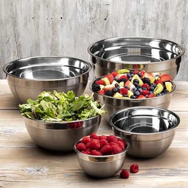 6pcs Stainless Steel Bowls Set 1 5 5l Capacity Nesting Mixing Bowl Kitchen Cooking Salad Bowls 3