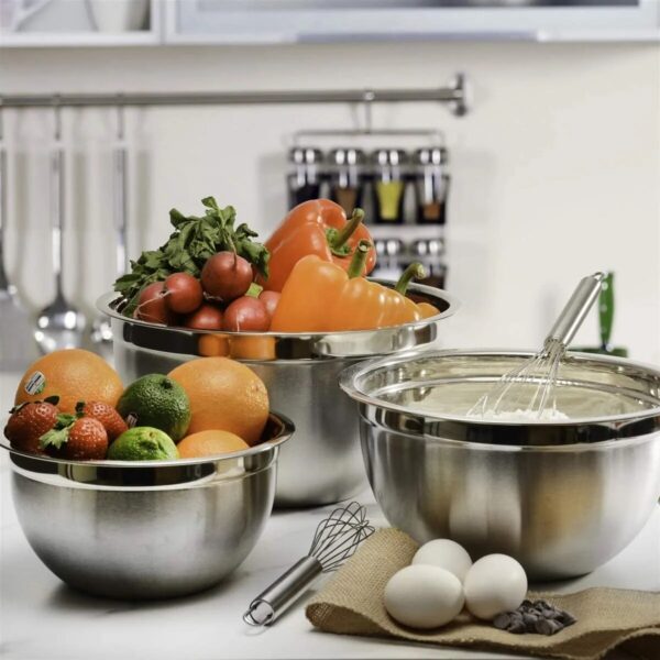 6pcs Stainless Steel Bowls Set 1 5 5l Capacity Nesting Mixing Bowl Kitchen Cooking Salad Bowls 4