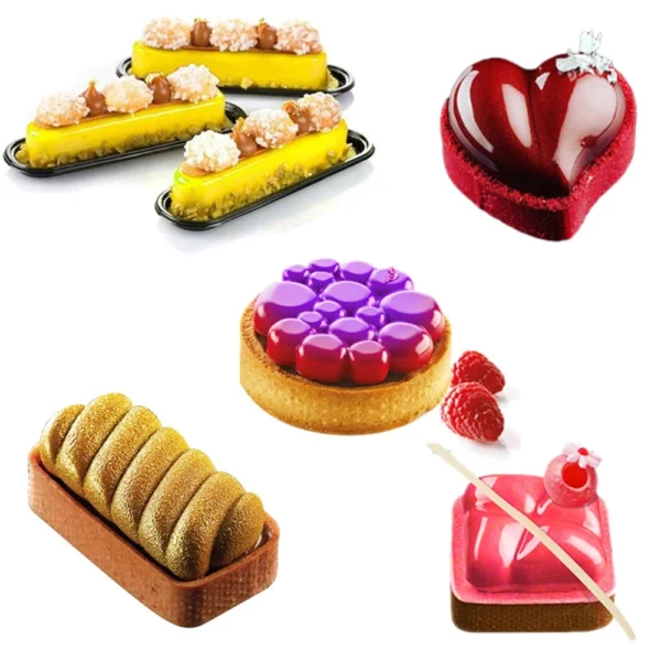 6pcs Tarte Ring Cutting Tart Mold Mousse Diy Kit Perforated Cake Round Circle Dessert Bakeware Cutter 3