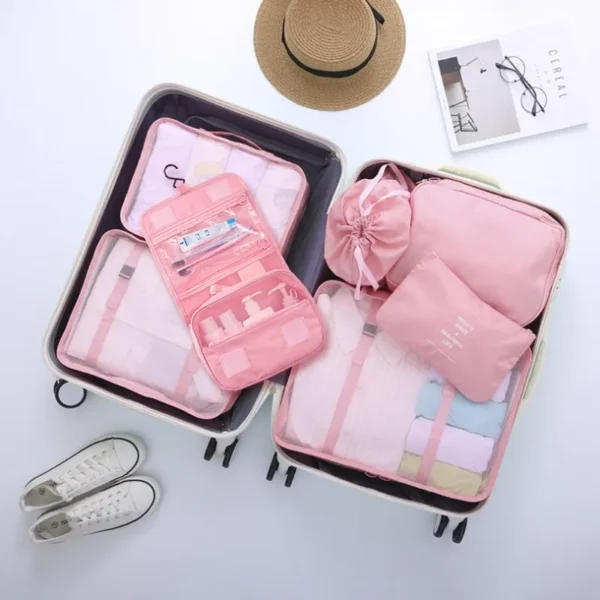 7 Piece Set Travel Bag Organizer Clothes Luggage Travel Organizer Blanket Shoes Organizers Bag Suitcase Pouch 2