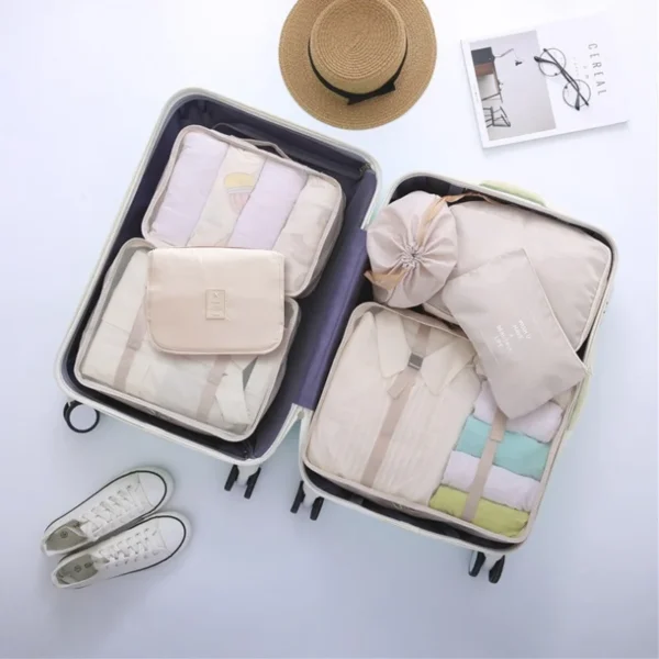 7 Piece Set Travel Bag Organizer Clothes Luggage Travel Organizer Blanket Shoes Organizers Bag Suitcase Pouch 3