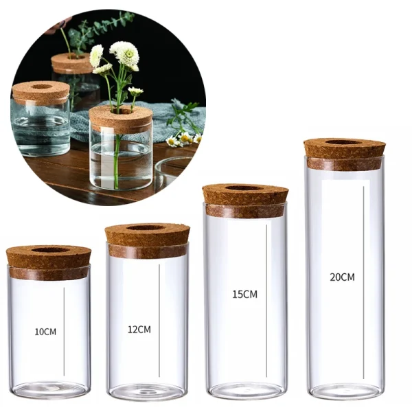 8 20cm Clear Glass Hydroponic Plant Pots Home Decoration Creative Greenery Desktop Ecological Glass Vase Green