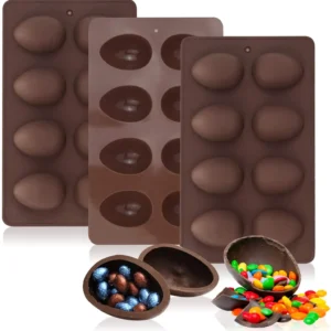 8 Cavity Half Egg Shape Chocolate Mold For Easter Baking Candy Decorating Diy Cake Easter Egg