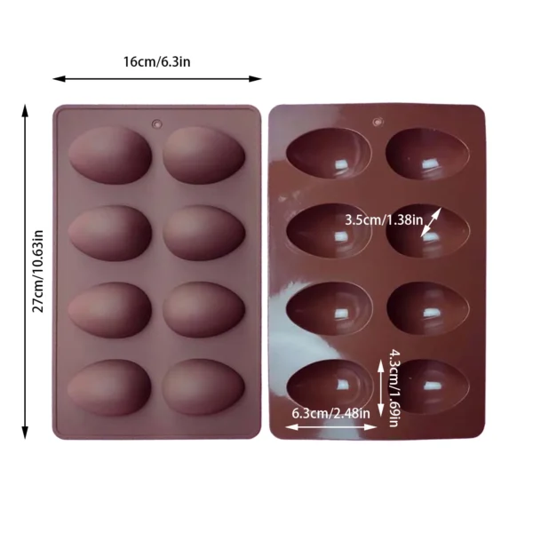 8 Cavity Half Egg Shape Chocolate Mold For Easter Baking Candy Decorating Diy Cake Easter Egg 5