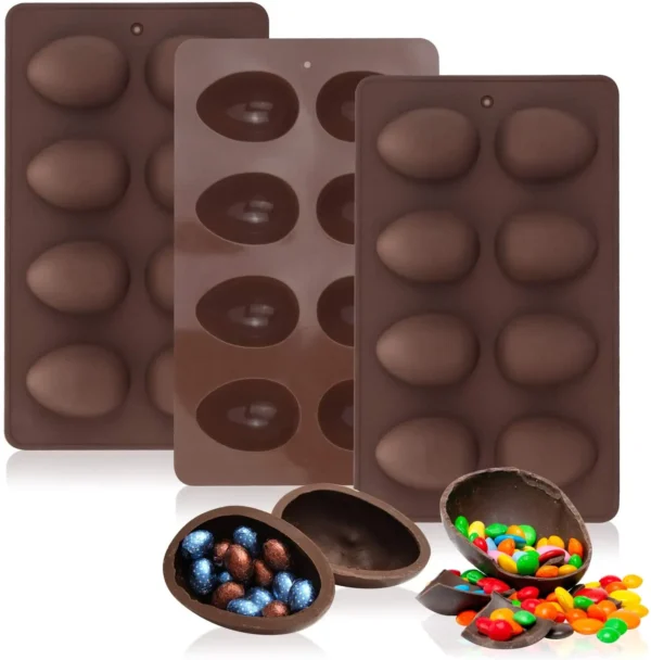 8 Cavity Half Egg Shape Chocolate Mold For Easter Baking Candy Decorating Diy Cake Easter Egg