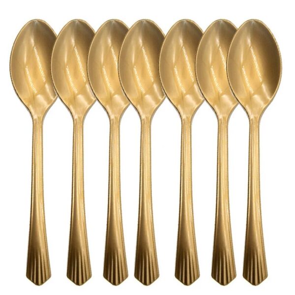 80pcs Gold Party Disposable Dinnerware Set Includes 7inch And 9inch Plates Cups Paper Napkins Straw Forks 4