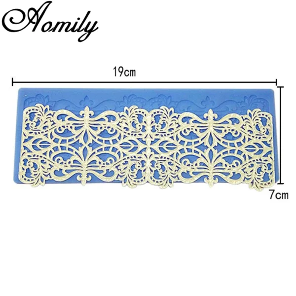 Aomily Flower Lace Cake Silicone Fondant Mold Sugar Craft Icing Mat Pad Baking Cake Decorating Tools 1