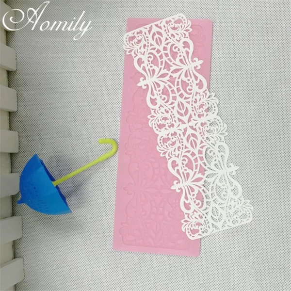 Aomily Flower Lace Cake Silicone Fondant Mold Sugar Craft Icing Mat Pad Baking Cake Decorating Tools 4