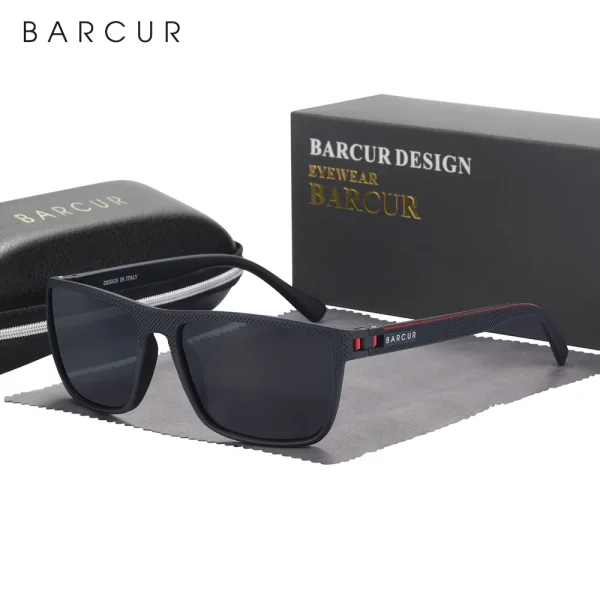 Barcur Design Tr90 Sunglasses Men Polarized Light Weight Sports Sun Glasses Women Eyewear Accessory Oculos Uvab 5