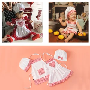 Baby Photography Cosplay Costumes Cook Clothing Apron Kids Play House Costume Photo Shoot Clothes Performance Chef